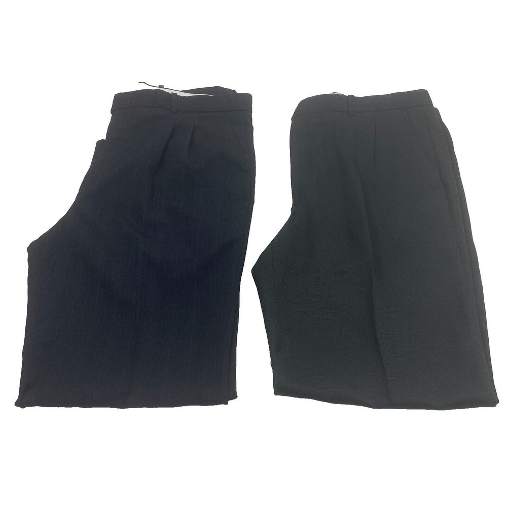 2 Pair's Of Men's‎ Bonelli one Black & one Dark Blue Pinstripe Dress Pants 39R